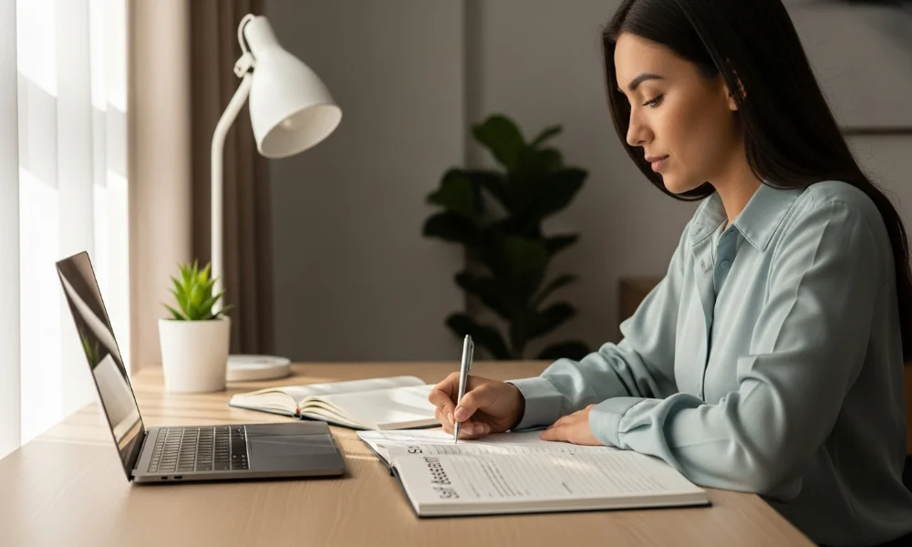 Professional doing self assessment