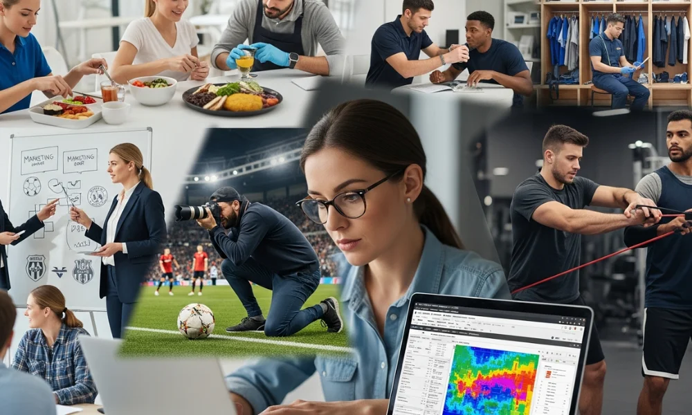 A collage showing diverse professionals-Trending Careers in Sports