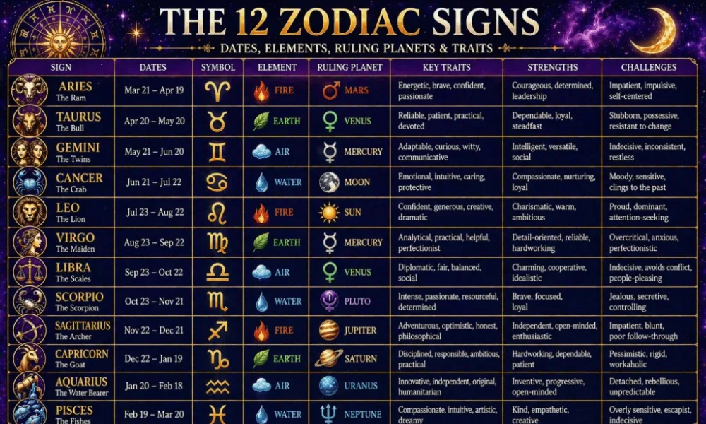 Zodiac Meanings and Personality Traits for All 12 Signs