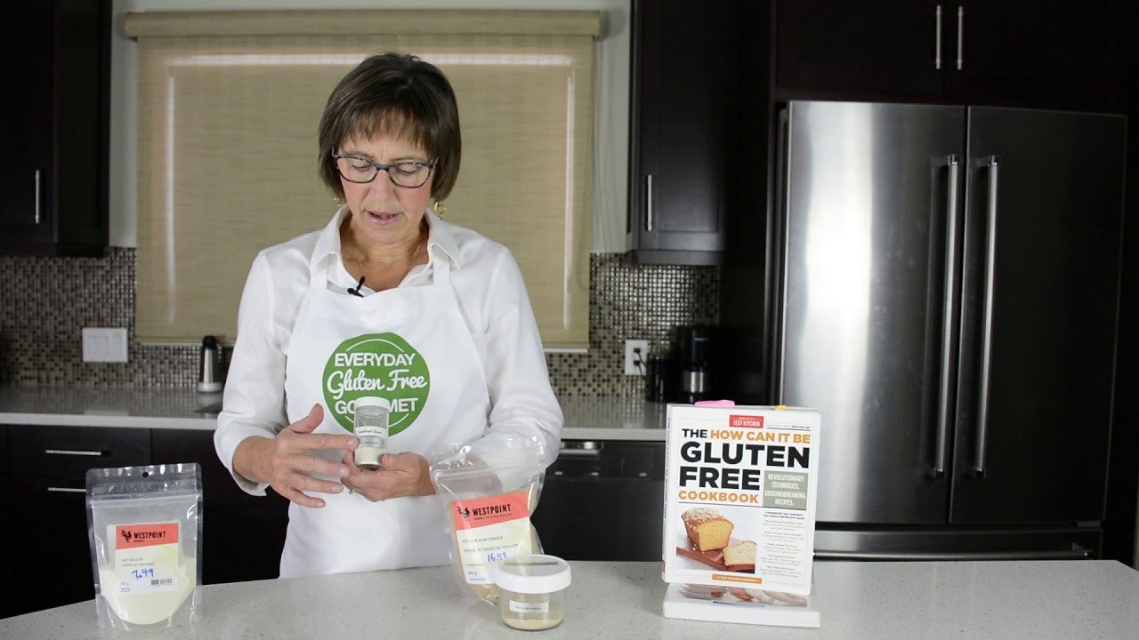 Everyday Gluten Free Gourmet presenter explaining gluten-free ingredients.